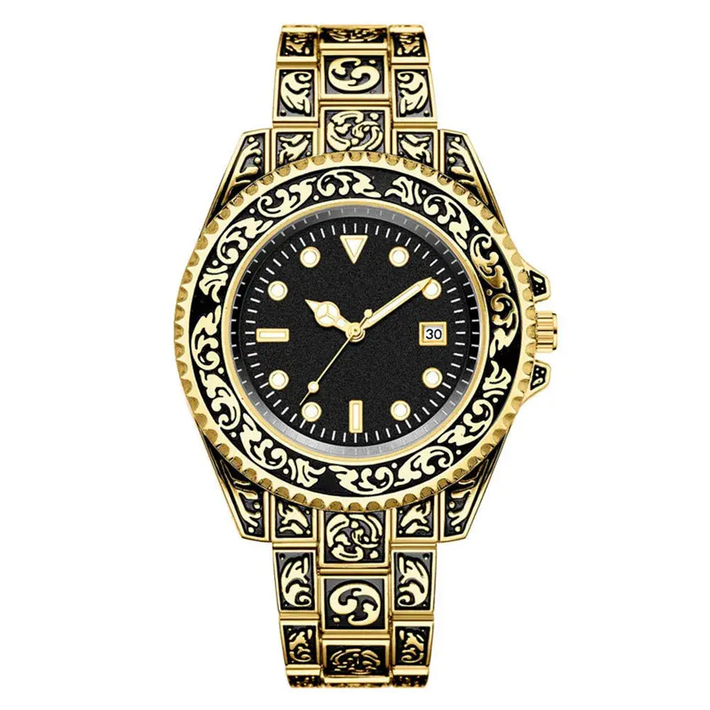 Men's Quartz Watch with Retro Strap & White Dial
