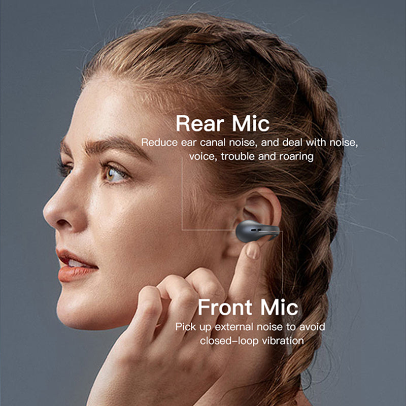 Bluetooth 5.3 Ear Clip Wireless Earbuds | Bone Conduction Open Ear Headset | Secure Fit | Touch Control | Charging Case