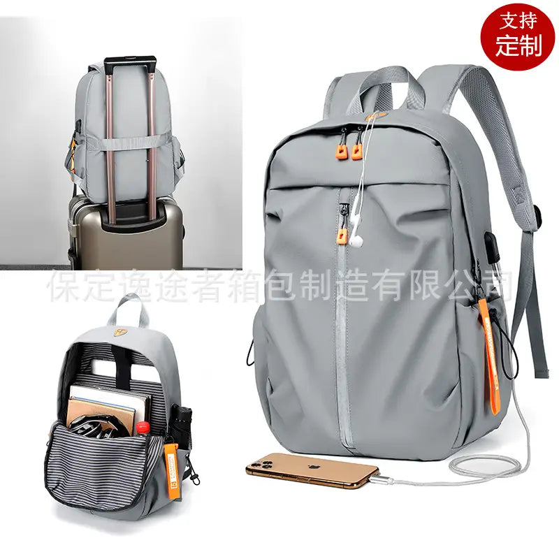 Light Gray Waterproof Men's Laptop Backpack