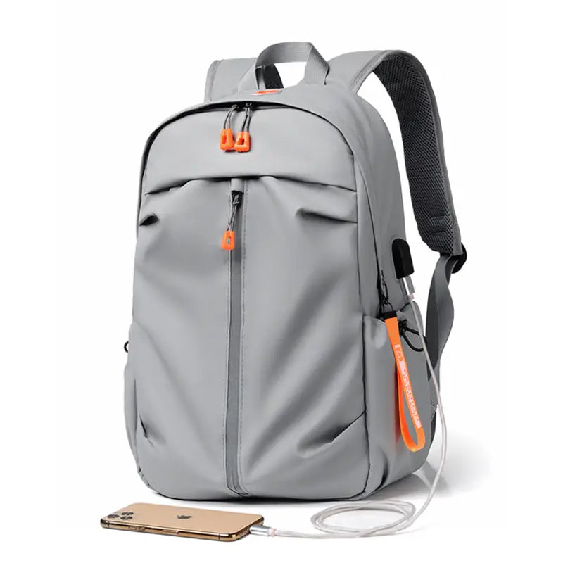 Light Gray Waterproof Men's Laptop Backpack