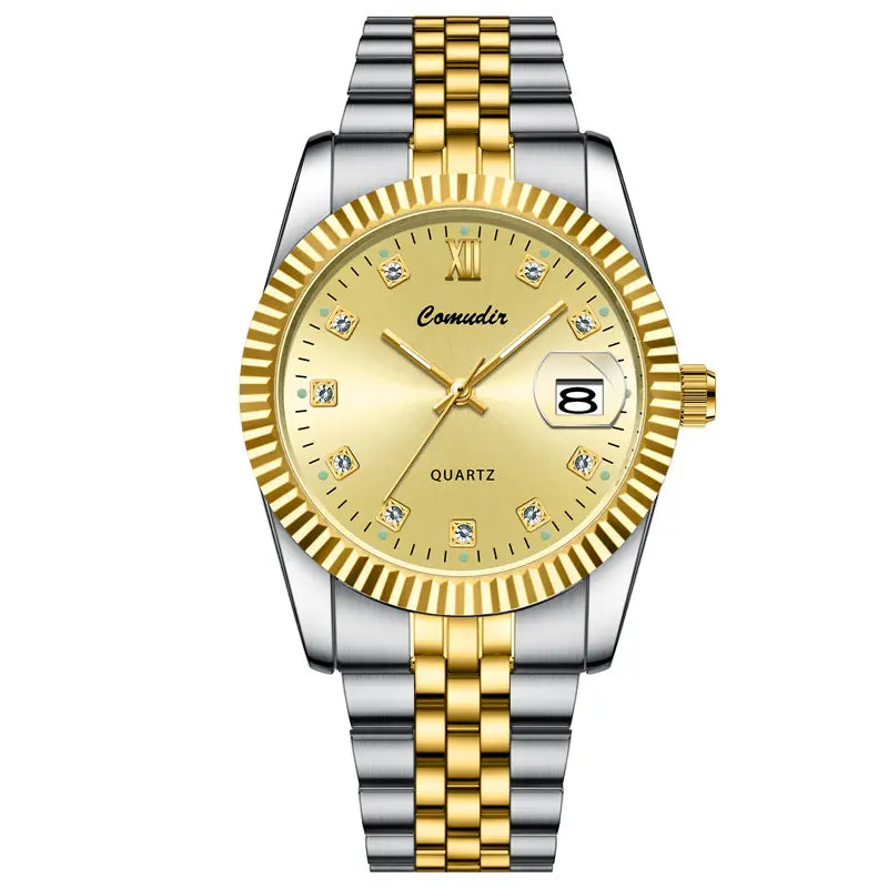 Luminous Calendar Watch for Women Gold Gold Bracelet 5.0