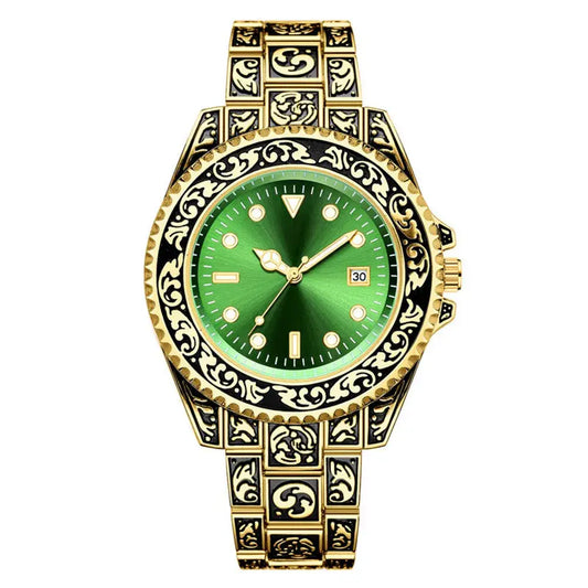 Men's Quartz Watch with Retro Strap & White Dial