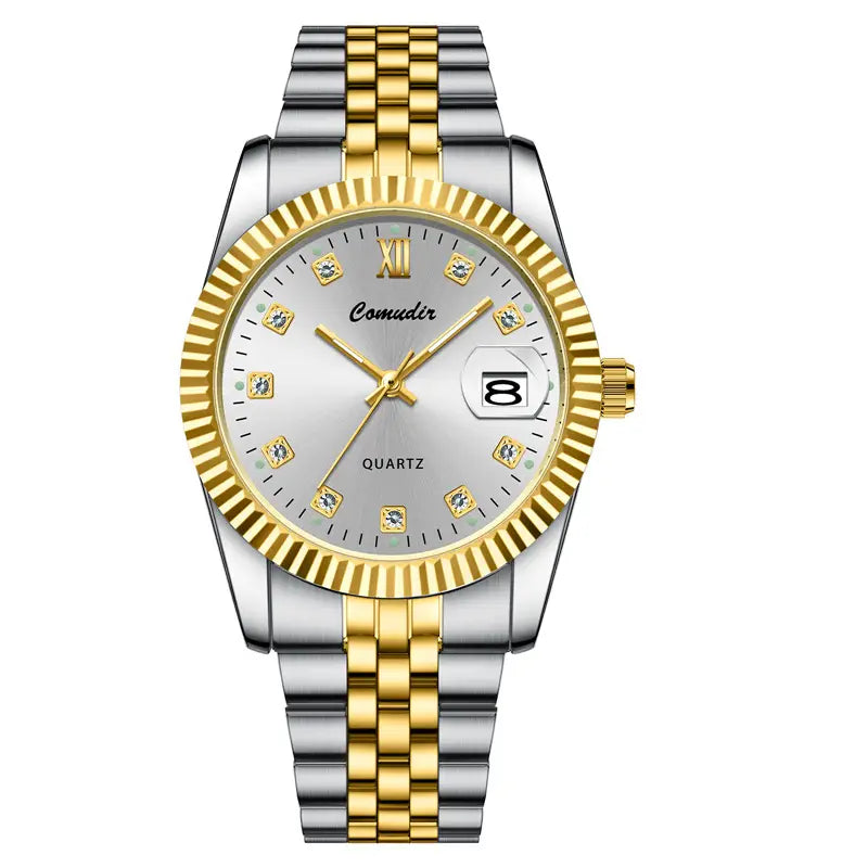 Luminous Calendar Watch for Women Gold Gold Bracelet 5.0