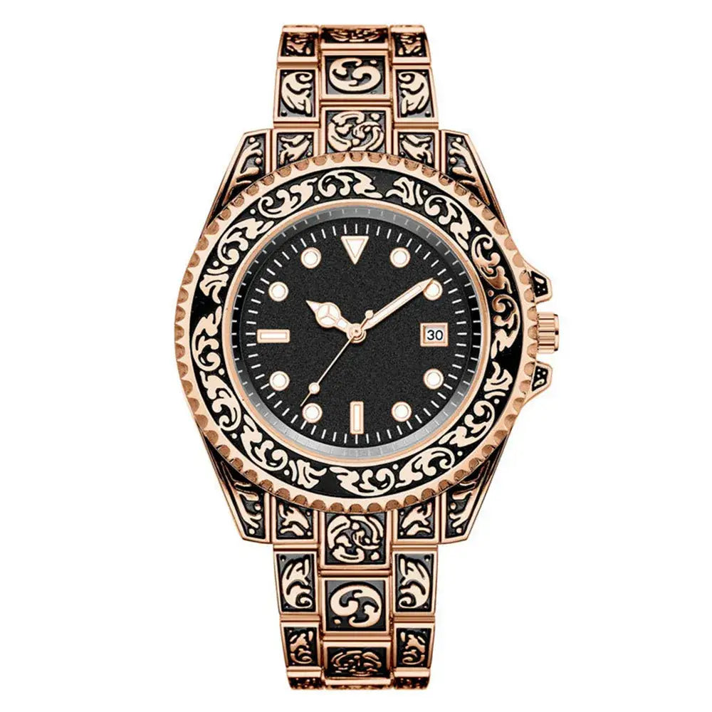 Men's Quartz Watch with Retro Strap & White Dial