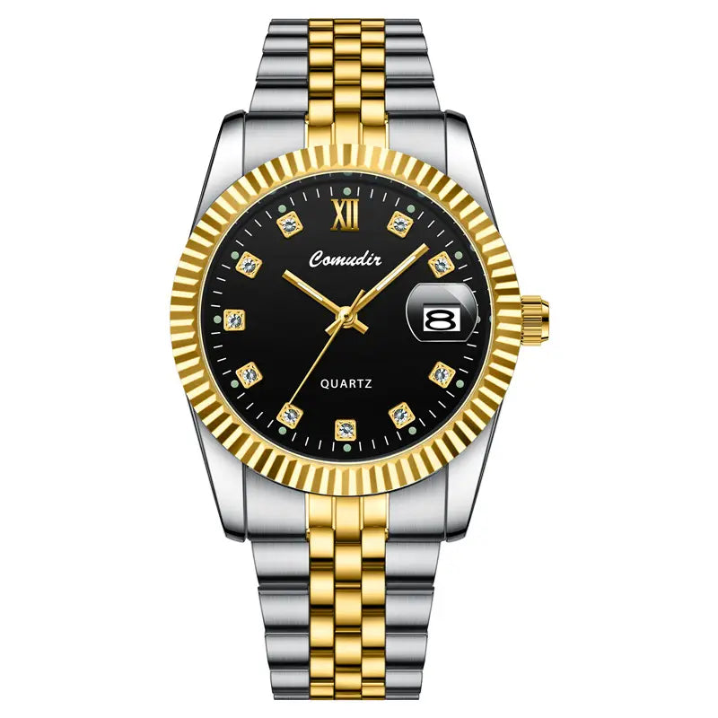 Luminous Calendar Watch for Women Gold Gold Bracelet 5.0