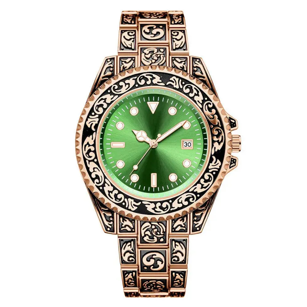 Men's Quartz Watch with Retro Strap & White Dial