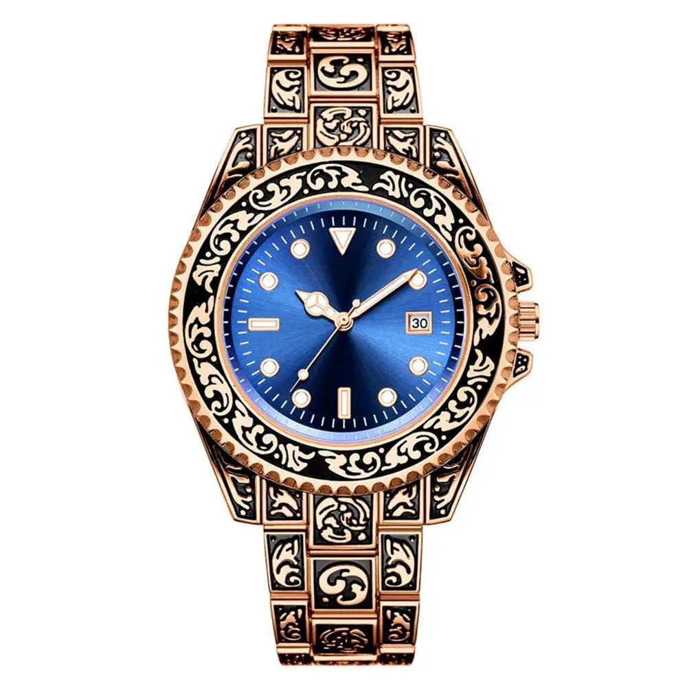Men's Quartz Watch with Retro Strap & White Dial